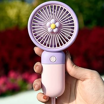 Cute Mini Handheld Fan — 3 Speed Portable Rechargeable Cooling Fan