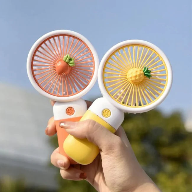 Cute Mini Handheld Fan — 3 Speed Portable Rechargeable Cooling Fan