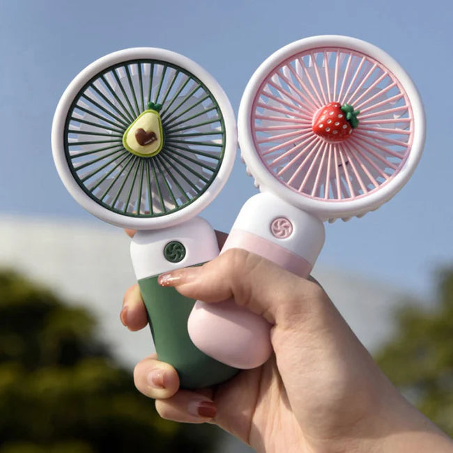 Cute Mini Handheld Fan — 3 Speed Portable Rechargeable Cooling Fan